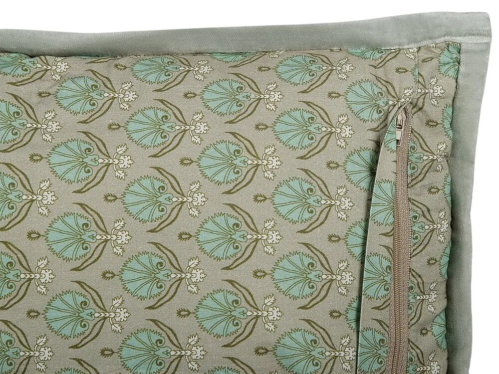 Cotton Cushion Leaf Pattern 45 x 45 cm Vert olive PICTUS