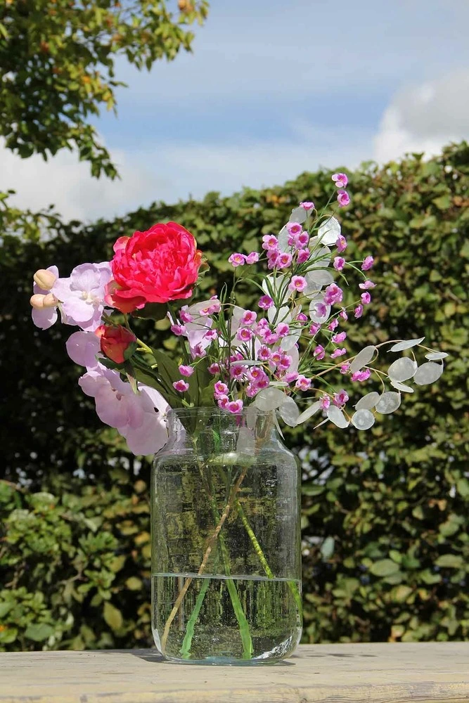 Mica decorations - vase en verre recyclé h40 pour transport d'équipement