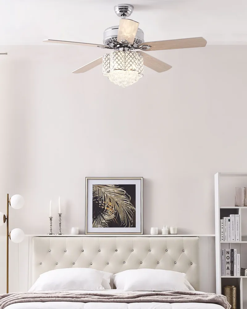Porte-bagages scooter Crystal Ceiling Fan Light Ton argent HUAI