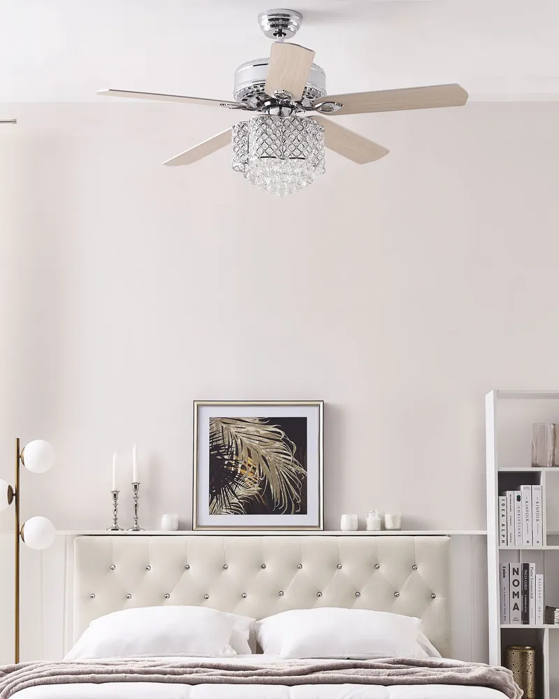 Porte-bagages scooter Crystal Ceiling Fan Light Ton argent HUAI