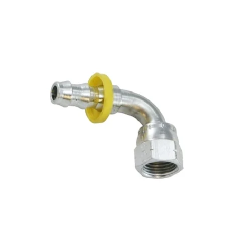3/8" Push On Hose Barb X 3/8" 37/45" Female Flare Swivel Elbow Laiton Fittings 30482