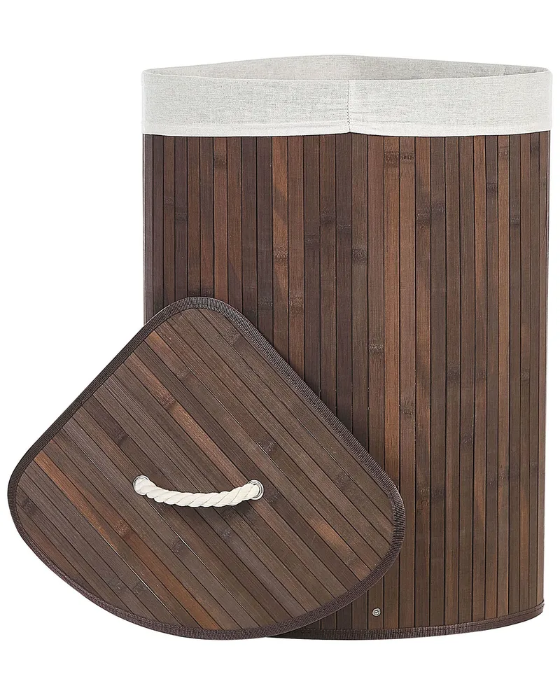 Rotin Basket Lid Dark Wood MATARA