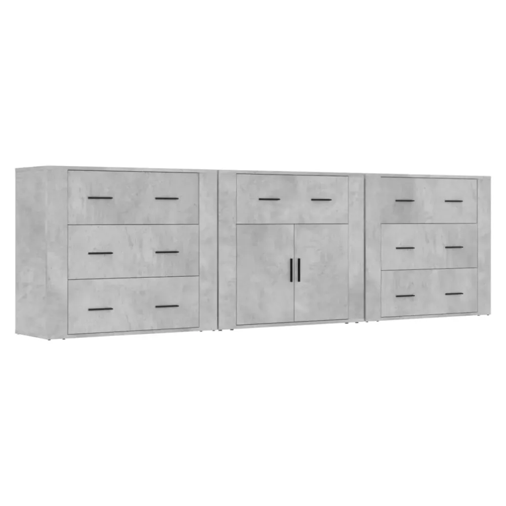 Support smartphone Buffet bahut commode armoire meuble de rangement organisateur cuisine salle de séjour salons 3 pcs bois...