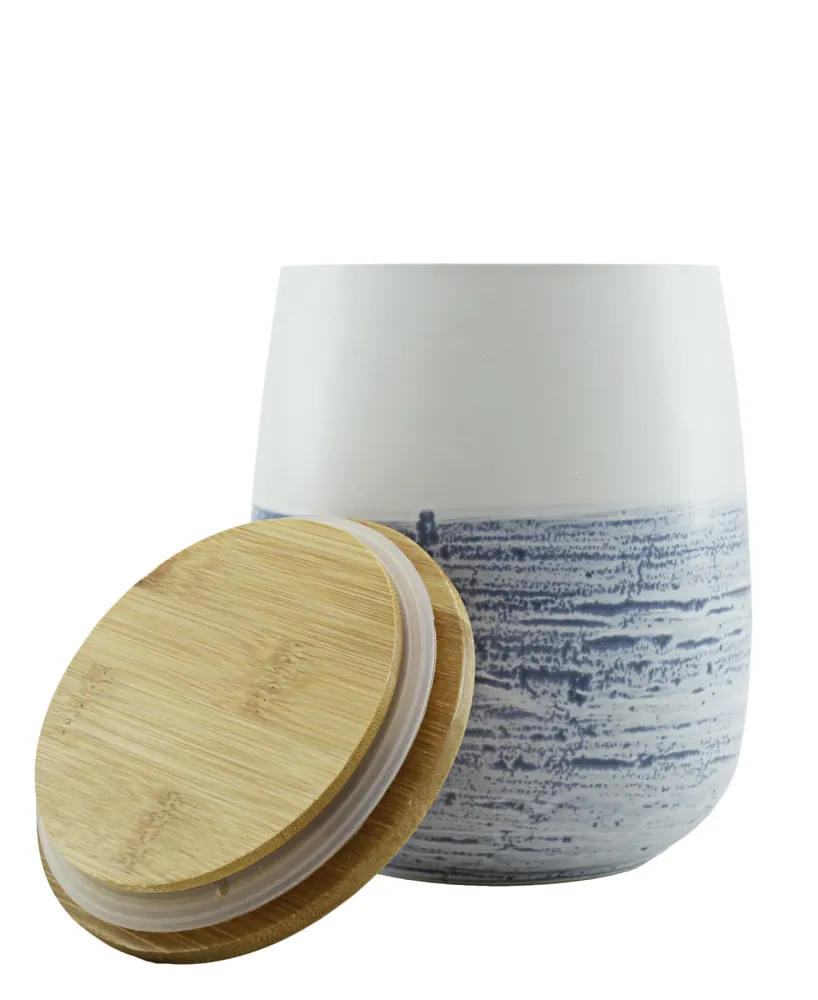 Ciroa Skyline Large Canister - Blanc pur & Blue