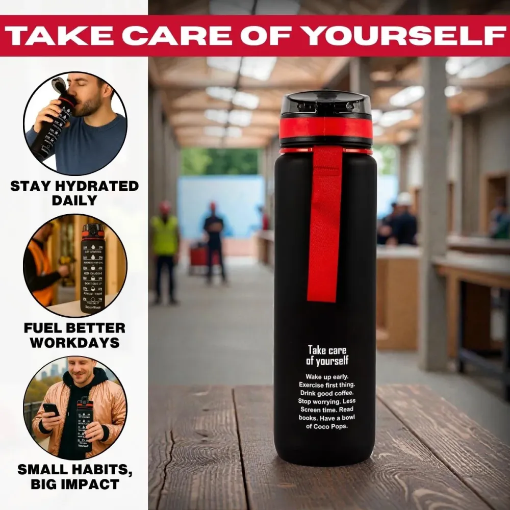 Tools4Trade Water Bottle - Noir jais (1 Litre)