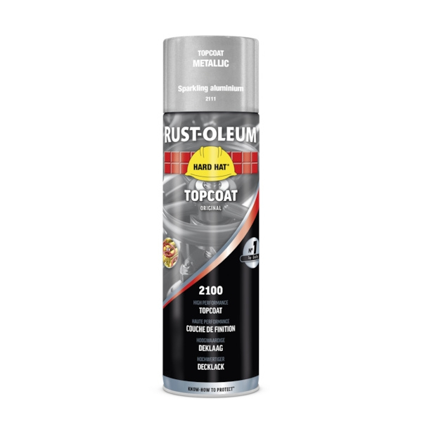 Peinture de finition en érosol HARD HAT Aluminium métallisé - 500 mL - RUST-OLEUM pour véhicules agricoles