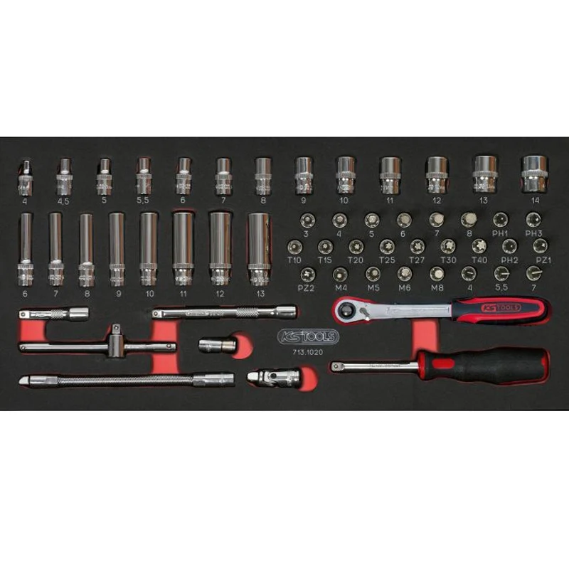 Composition d'outils 3 tiroirs pour servante, 158 pièces - KS TOOLS - 714.0158 - Compatible Multi-Marques