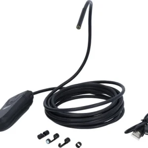 Insert fileté hélicoïdal KS Tools Kit de vidéoscope Wi-Fi avec sonde de caméra frontale HD 0° de diamètre 55 mm 5 pièces 5...