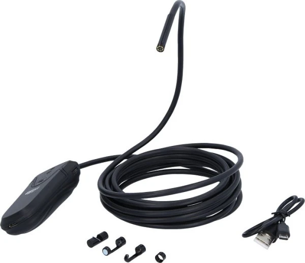 Insert fileté hélicoïdal KS Tools Kit de vidéoscope Wi-Fi avec sonde de caméra frontale HD 0° de diamètre 55 mm 5 pièces 5...