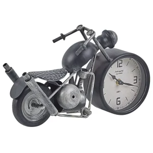 Iron Table Clock Motorcycle Noir jais and Silver BERNO Compatible avec Honda CRF250