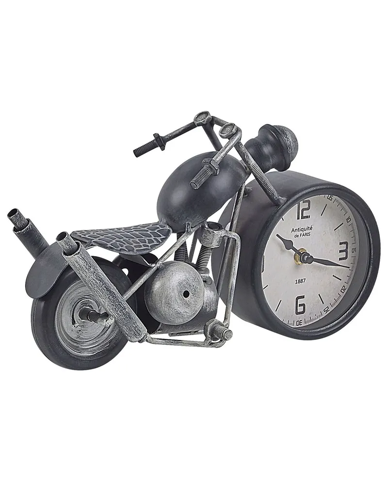 Iron Table Clock Motorcycle Noir jais and Silver BERNO Compatible avec Honda CRF250