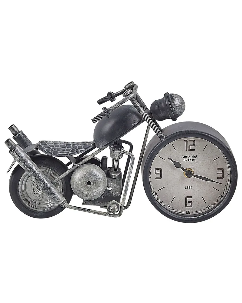 Iron Table Clock Motorcycle Noir jais and Silver BERNO Compatible avec Honda CRF250