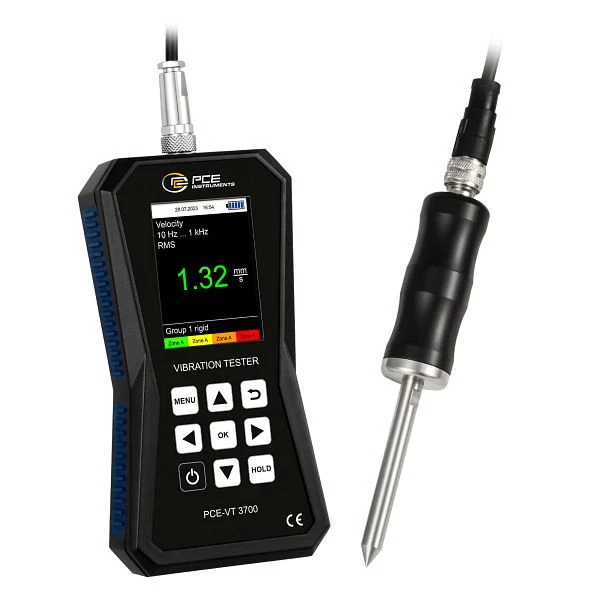 Appareil de mesure des vibrations PCE Instruments pour la surveillance des vibrations des machines et des installations PC...