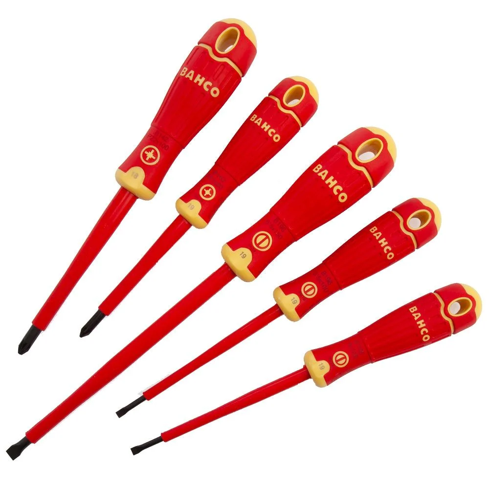 Bahco B220.015 VDE Calorifugé Screwdriver 5 Piece Set Slotted/Pozidriv 1000V BAHCOFIT