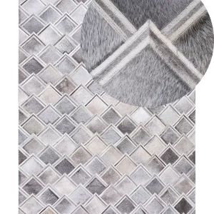 Cowhide Area Rug 140 x 200 cm Grey AGACLI