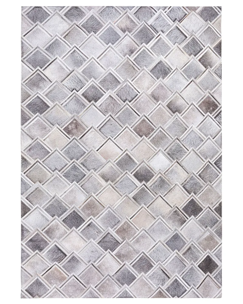 Cowhide Area Rug 160 x 230 cm Grey AGACLI
