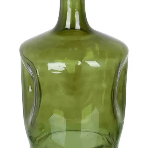 Flower Vase KERALA Artisanal Glass Olive Green