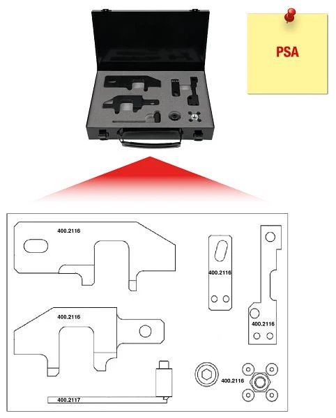 Jeu d'outils de réglage moteur KS Tools pour PSA 11 pièces 400.2115 prendre à bas prix
