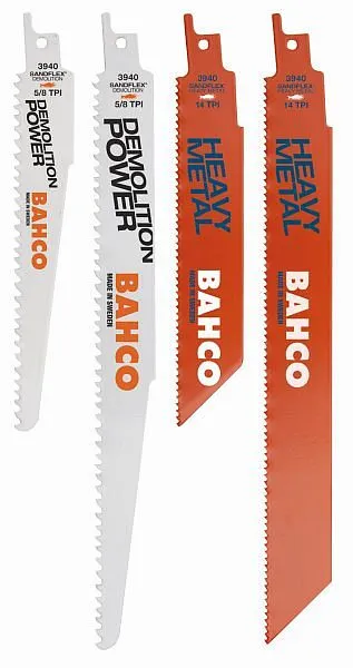 Jeu de lames de scie sabre Bahco Heavy Duty (3940-150-5/8-DSL 3940-228-5/8-DSL 3940-228-10-DSL 3940-150-14-HST 3940-228-14...