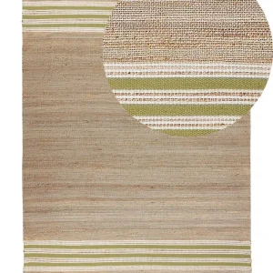 Jute Area Rug 160 x 230 cm Beige and Vert olive MIRZA