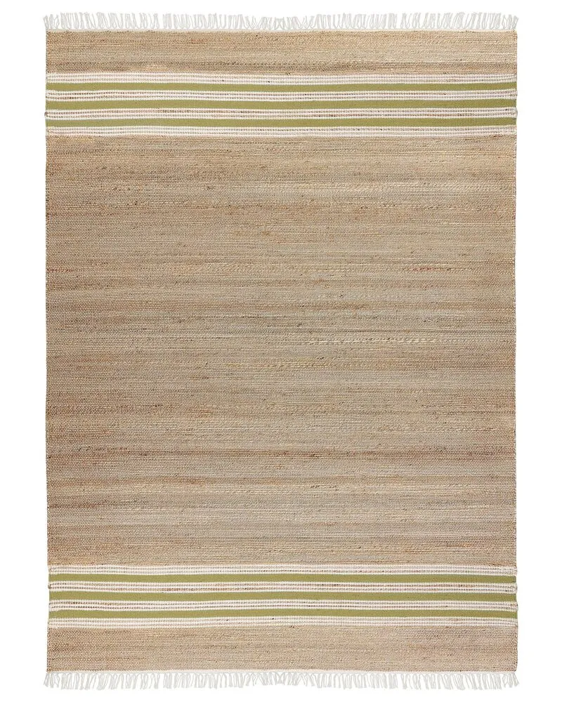 Jute Area Rug 160 x 230 cm Beige and Vert olive MIRZA