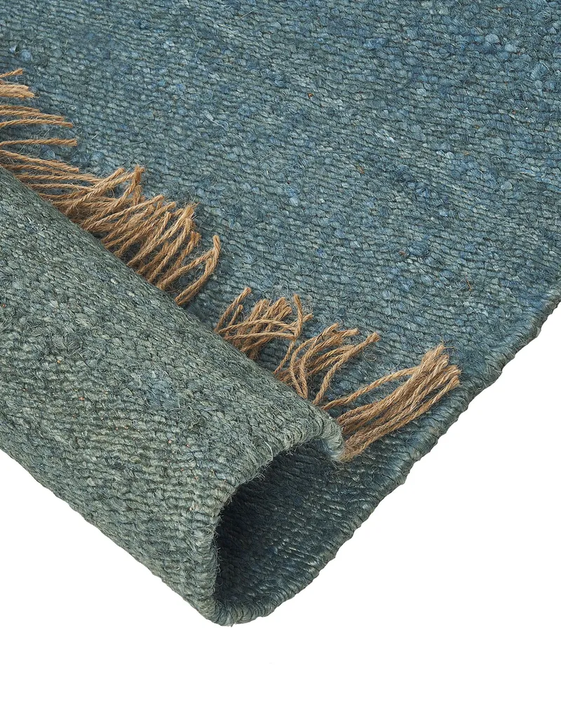 Jute Area Rug 160 x 230 cm Blue LUNIA