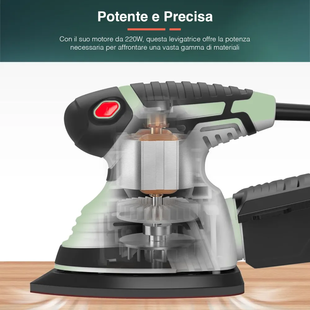 Levigatrice Orbitale Di Precisione Con Vano Raccogli Polvere 230v - 50 Hz 200w