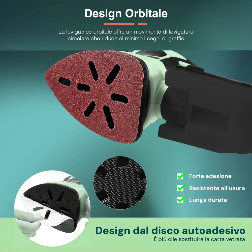 Levigatrice Orbitale Di Precisione Con Vano Raccogli Polvere 230v - 50 Hz 200w