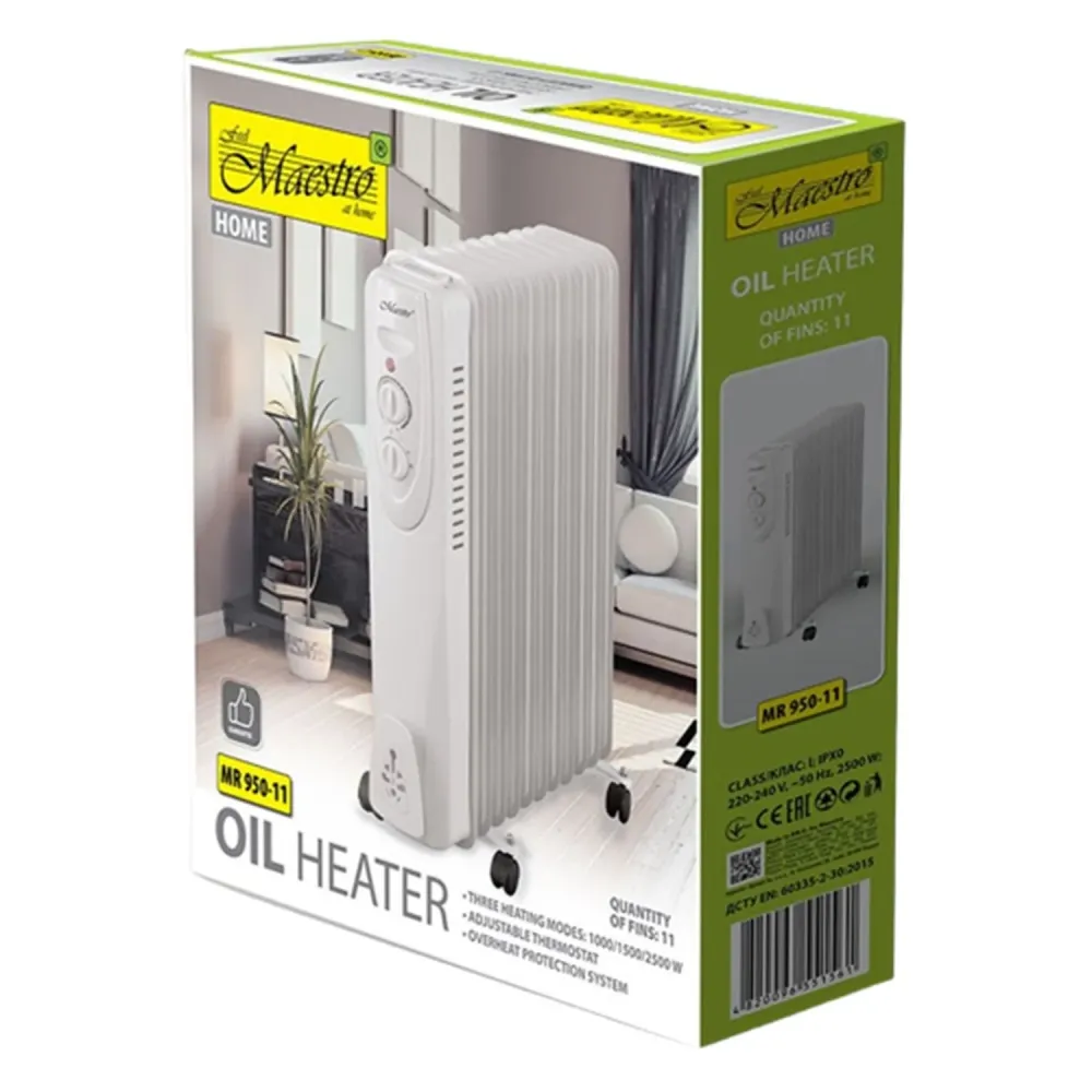 Maestro MR-950-11 2500W chauffage électrique à l'huile