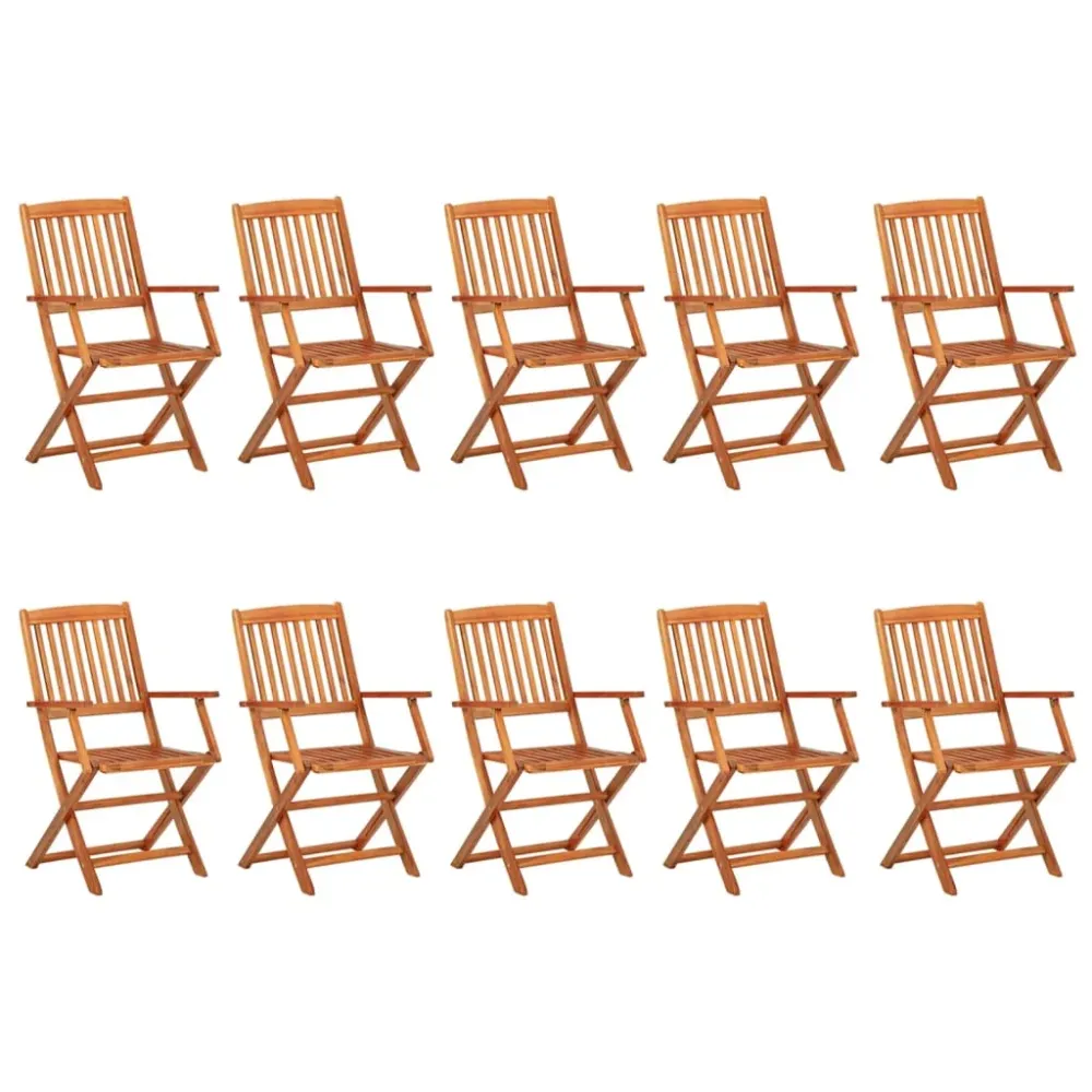 Mobilier à dîner de jardin 11 pièces bois d'acacia massif 02_0014733