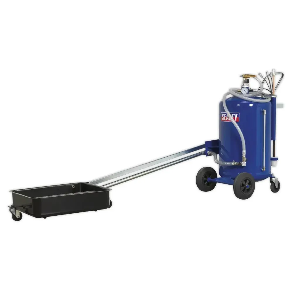 Sealey AK462DX 100L Mobile Oil Drainer Probes Cantilever Air Discharge