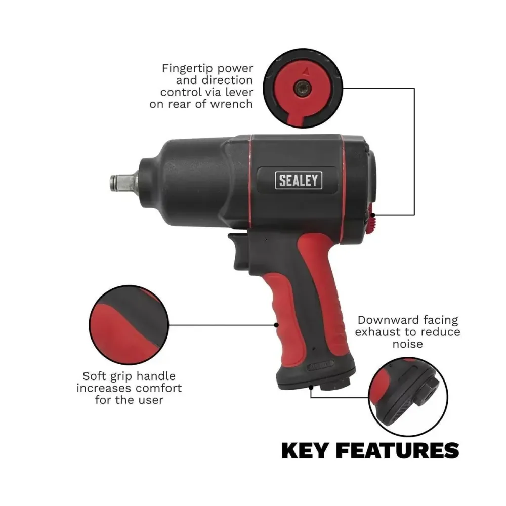 Sealey GSA6006 Composite Air Impact Wrench 1/2"Sq Drive
