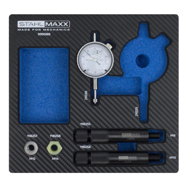 Stahlmaxx Outil de réglage TDC pour pompes d'injection universelles avec minuscule indicateur à cadran XXL-999088...