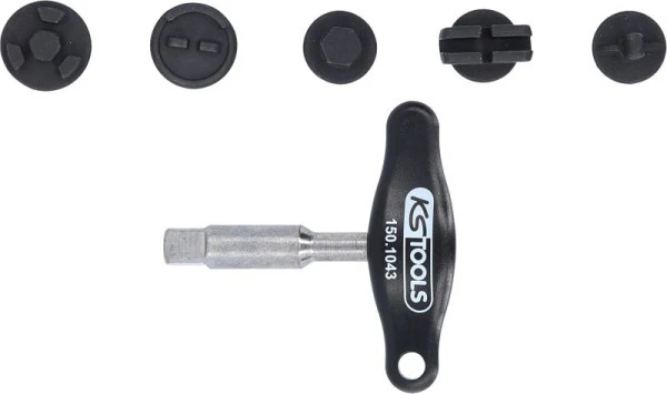 KS Tools Jeu de profils spéciaux pour service d'huile 3/8" pour bouchons de vidange d'huile en...