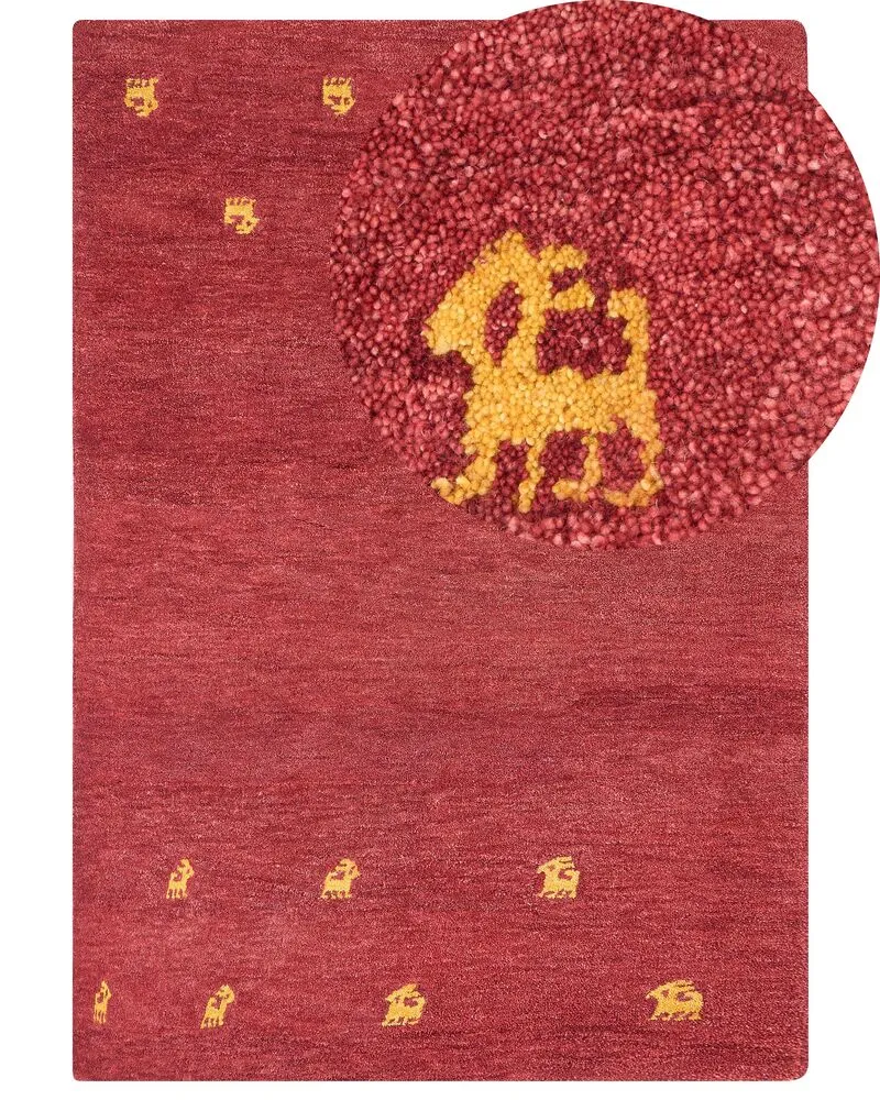 Vloerkleed gabbeh rood 160 x 230 cm YARALI