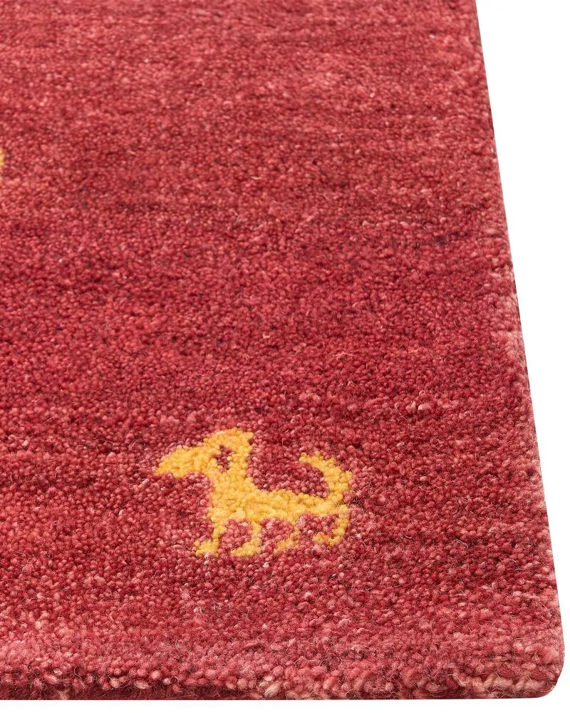 Vloerkleed gabbeh rood 160 x 230 cm YARALI