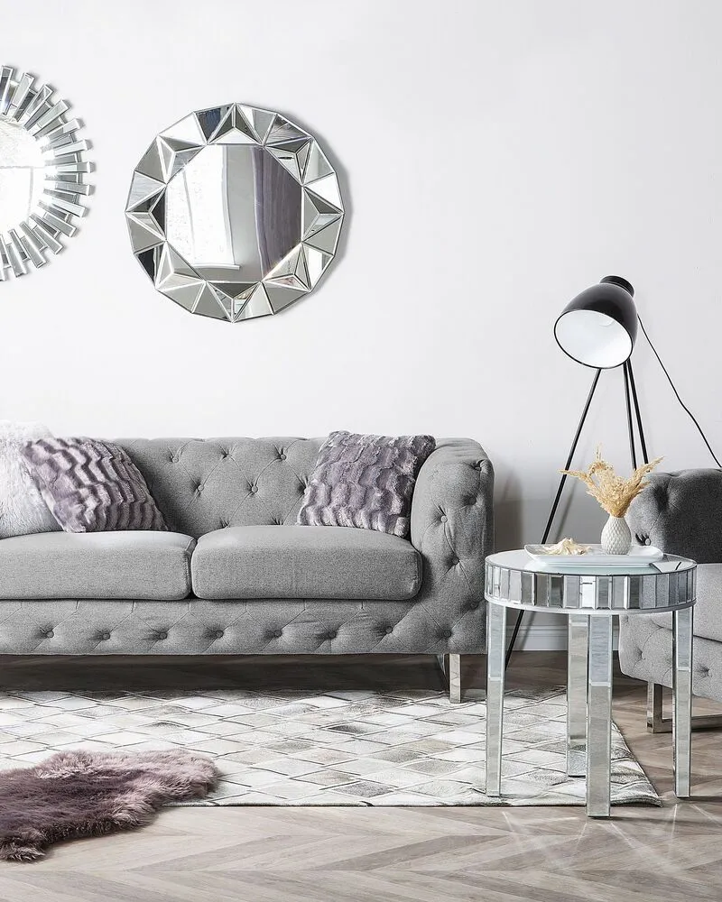 Vloerkleed leer grijs 160 x 230 cm AGACLI