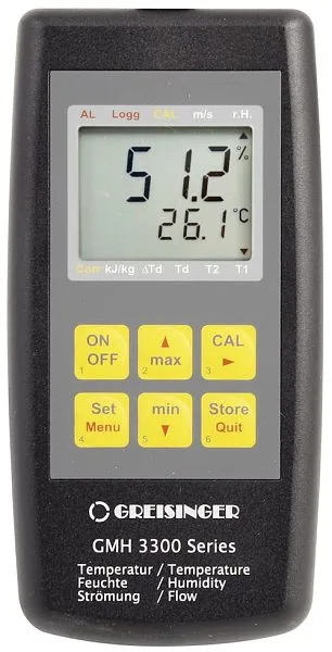 Appareil de mesure de l'humidité de la température et du débit de l'air Greisinger GMH 3351 avec enregis...