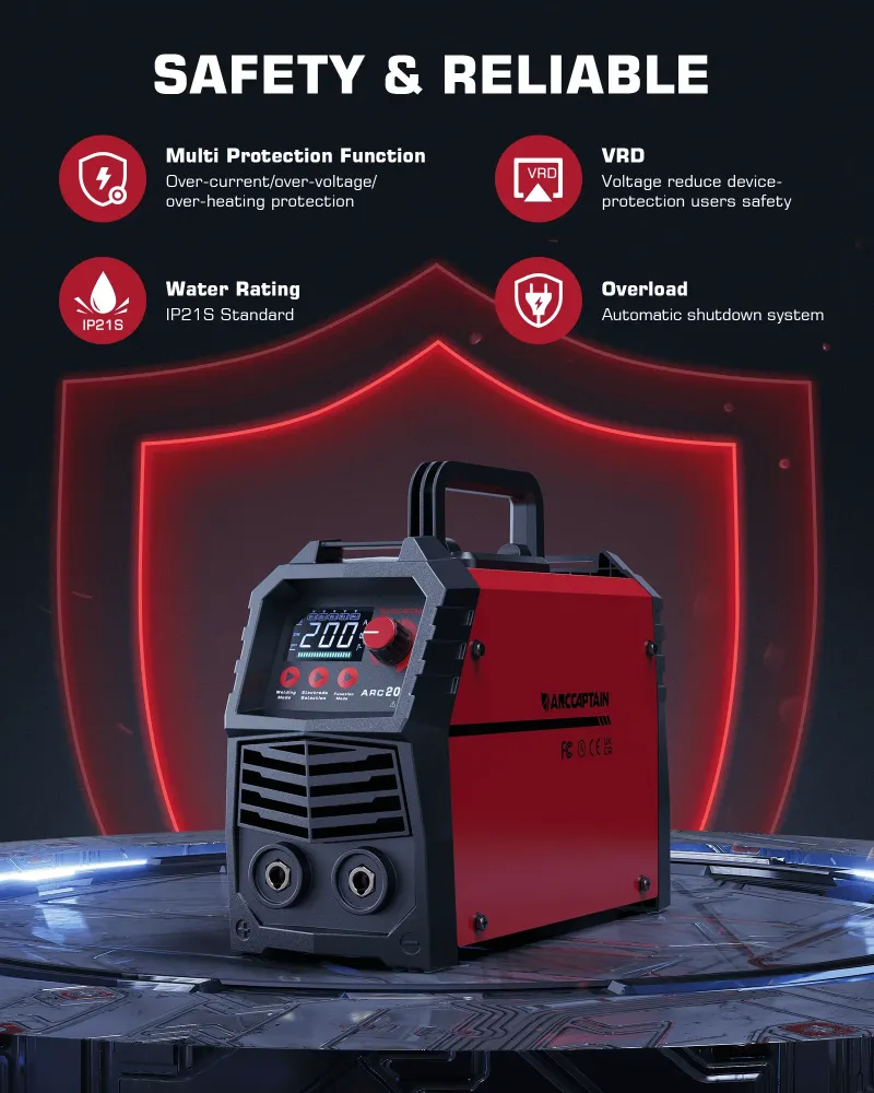 Arccaptain ARC200 EU Wholesale on IGBT Inverter ARC Digital Control Welder Aisé Green Hand (European style)