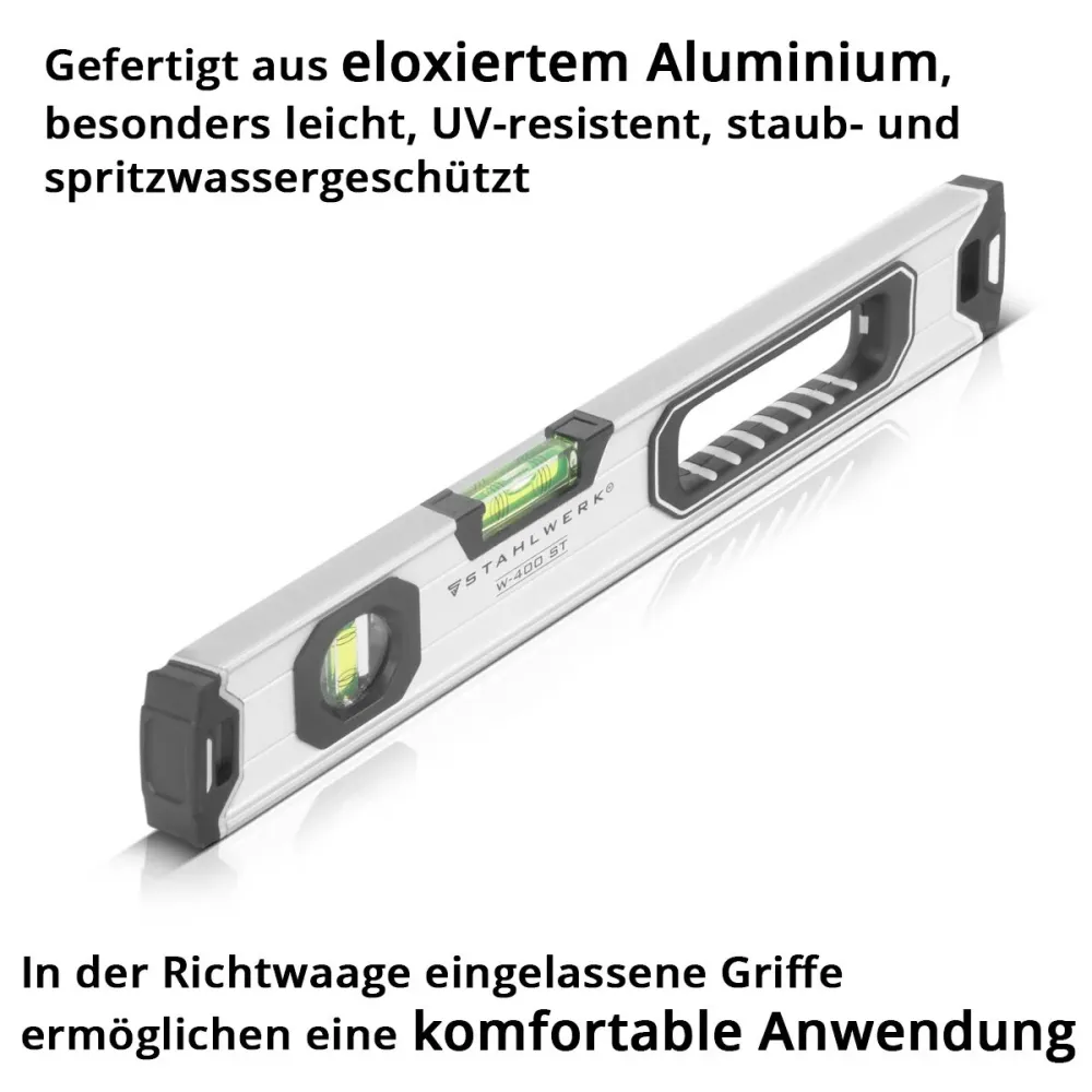 Échelle d'eau en acier W-400 ST en aluminium avec une échelle directionnelle magnétique de longueur de 400 mm | Échelle de...