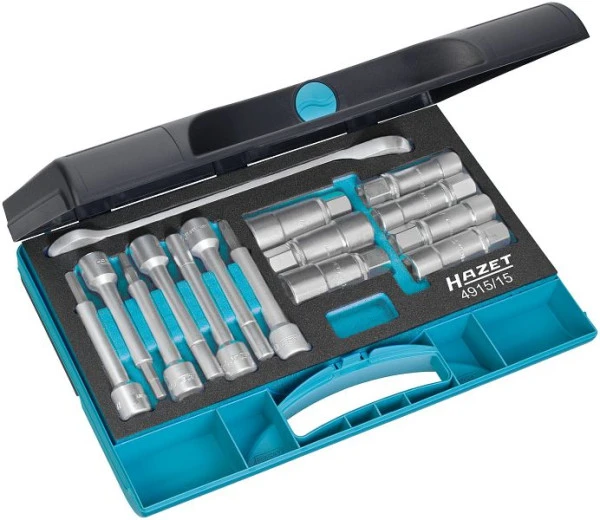 Jeu d'outils pour amortisseurs Hazet carré 125 mm (1/2 pouce) profil TORX® interne profil hexagonal interne profi...