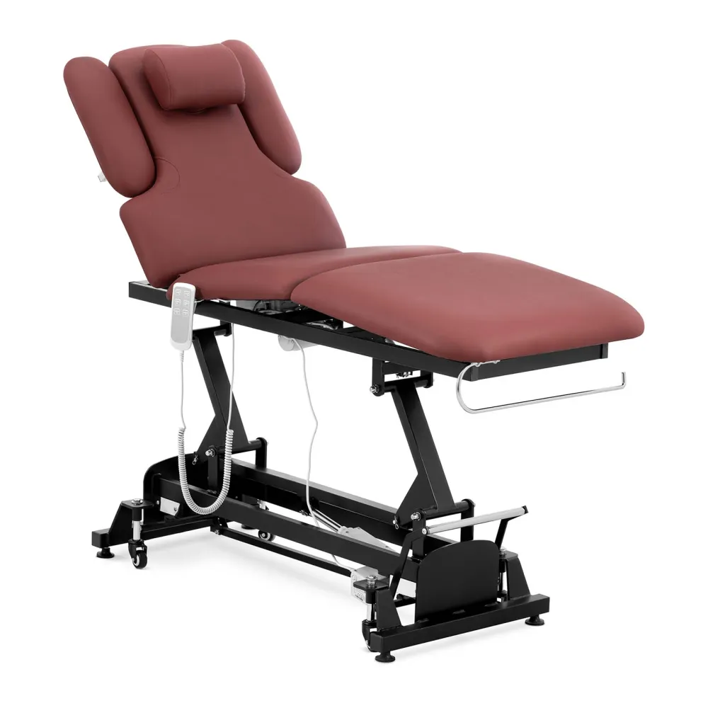 Table de massage - 3 moteurs - 250 kg - noir rouge vin 14_0007760