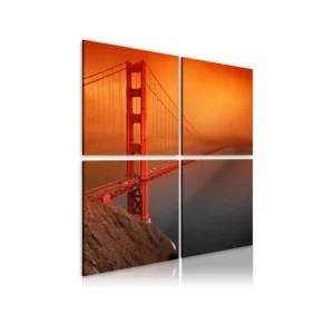 Tableau Villes Pont du Golden Gate: San Francisco : Taille - 40 x 40 cm