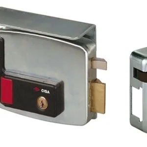 Serrure électrique à utiliser sur cylindre d'ouverture intérieur avec toit de protection et bouton CISA ART. 11731