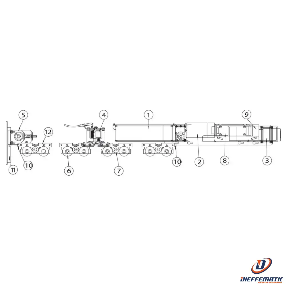 Haute Performance Kit 4 Ruote Carrello Rex Ditec Entrematic 62283 Ricambio Originale Automazione