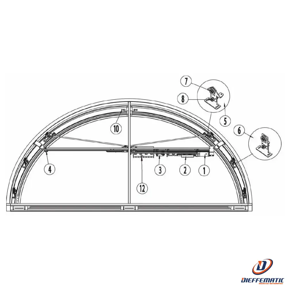 Kit 2Pz Ruota Regolabile Carrello Kit 2Pz Onda Ditec Entrematic 6R950C Ricambio pour tout-terrain