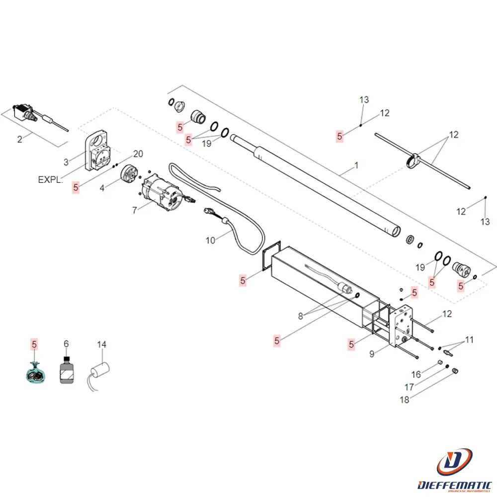 Bandage de fuite Kit Guarnizioni J275 Ha (2021) Faac 63003458 Ricambio Originale Automazione