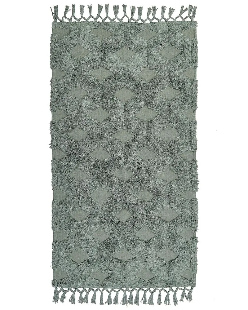 Vloerkleed katoen groen 80 x 150 cm KARS