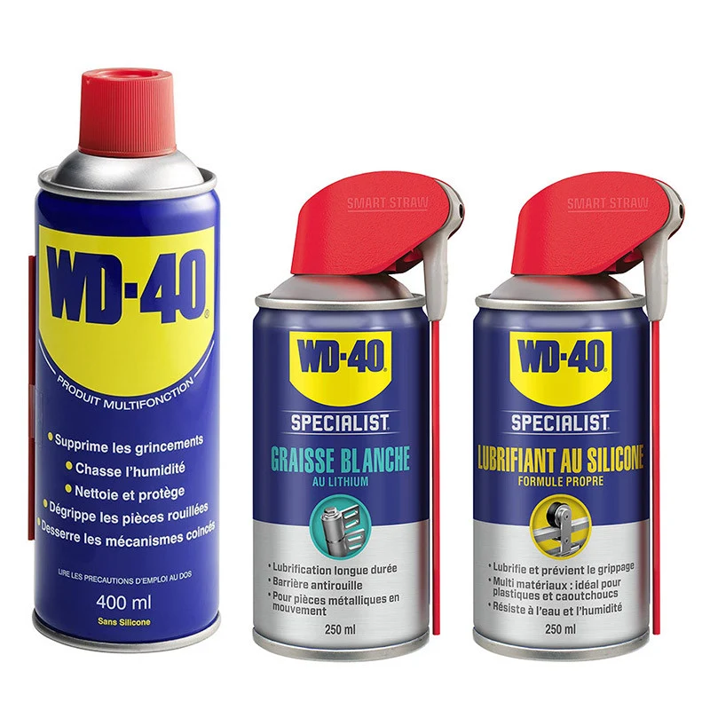 Cire silicone Kit mécanique auto WD-40 Crée Multifonction Spray Double Position + Graisse blanche + Lubrifiant au silicone