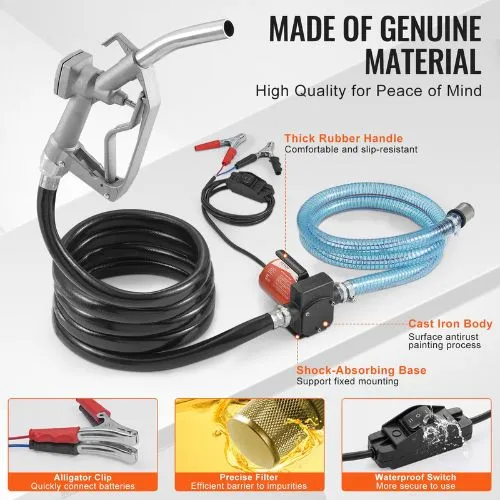 15 GPM 5.3V Léger Fuel Transfer Pump Kit Manual Nozzle